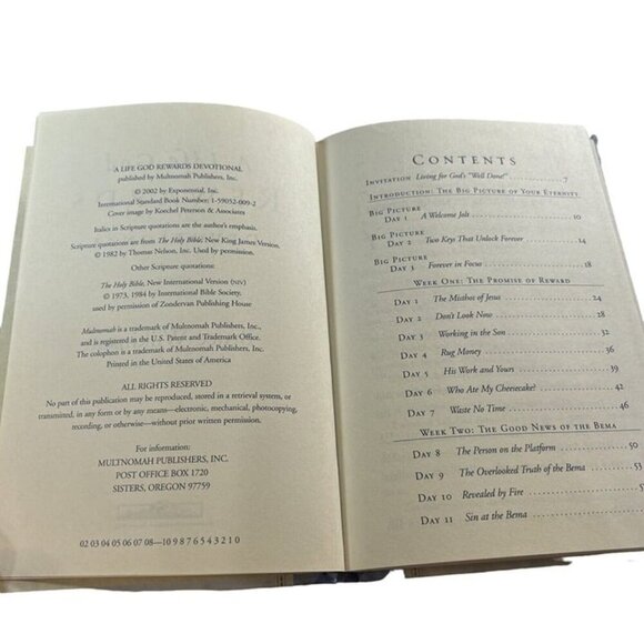 A Life God Rewards Devotional Hardcover Book  by Bruce Wilkinson With David Kopp - Picture 7 of 7